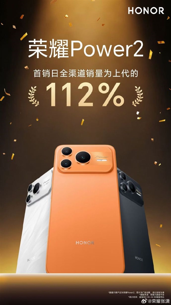 2699元起 史上最大电池！荣耀Power2首销卖爆 销量达前代112%