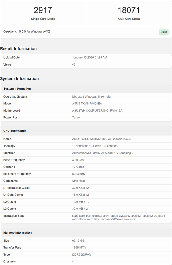 AMD锐龙AI MAX+ 392首次跑分：干翻12核锐龙9 7900X！