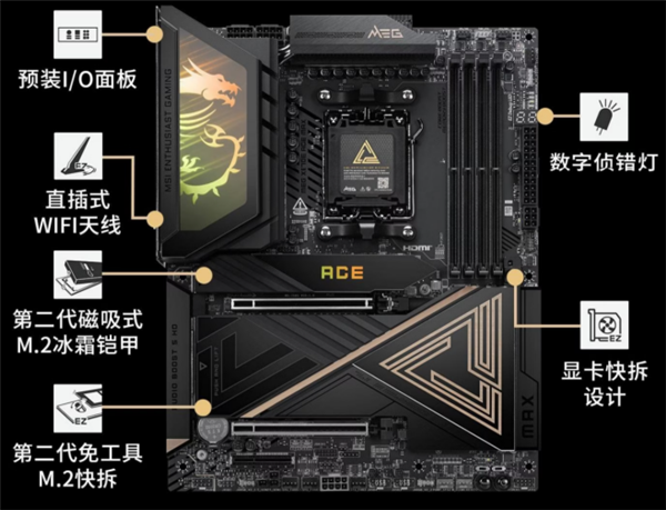 微星MAG X870E ACE MAX战神主板首发5299元 万兆+5G双网口